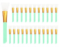 Mini Skater 24Pcs Soft Silicone Face Mask Brushes for Facial Mud Clay Charcoal Mixed Masks Hairless Moisturizers Body Lotion & Butter Applicator Skincare Beauty Tools (Green)