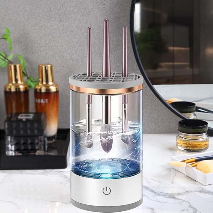 Makeup Brush Cleaner,Electric Makeup Brush Cleaner Machine for Deep Cleaning,Automatic Spinning Cosmetic Brush Cleaner for All Size Makeup Brush