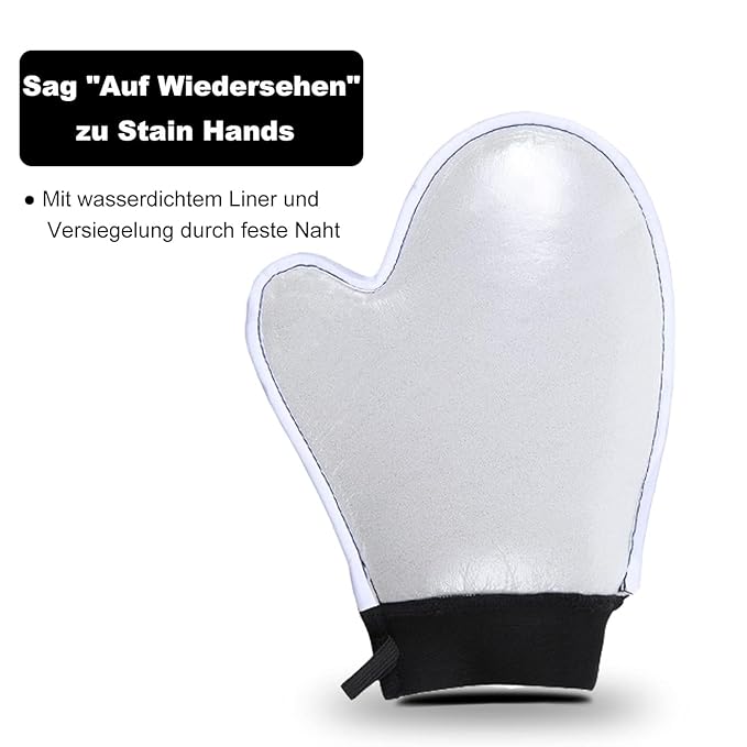Self Tanning Mitt Applicator - Elastic Wrist Tan Mitt Applicator Microfibre Tanning Lotion Applicator Self Tanning Glove Sunless Tanning Mitt Streak Free Tan for Tanner Spray Mousse Lotions