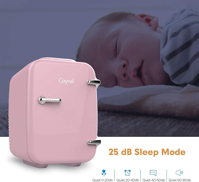 CAYNEL Mini Fridge Portable Thermoelectric 4 Liter Cooler and Warmer for Skincare, Eco Friendly Beauty Fridge For Foods,Medications, Cosmetics, Breast Milk, Medications Home and Travel