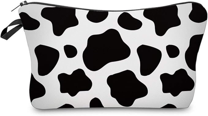 Deanfun Cosmetic Bag for Women Trendy Makeup Bags Organizer Travel Waterproof Toiletries Bag Accessories Cow Point Gifts (52558)