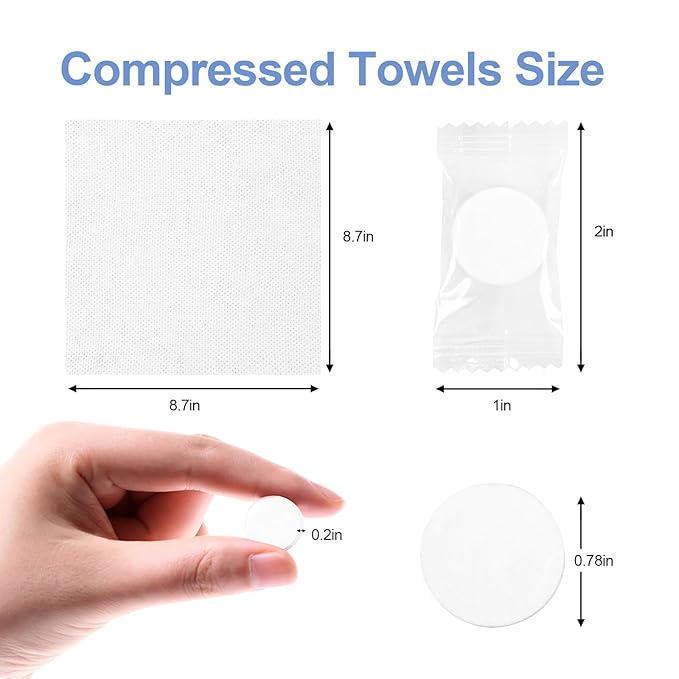 100 Pieces Of Compressed Towels, Disposable Compressed Towel Sheets, Travel Compressed Coin Tissues, Camping Towels, Portable Compressed Facial Towels, For Home Beauty And Outdoor Use.