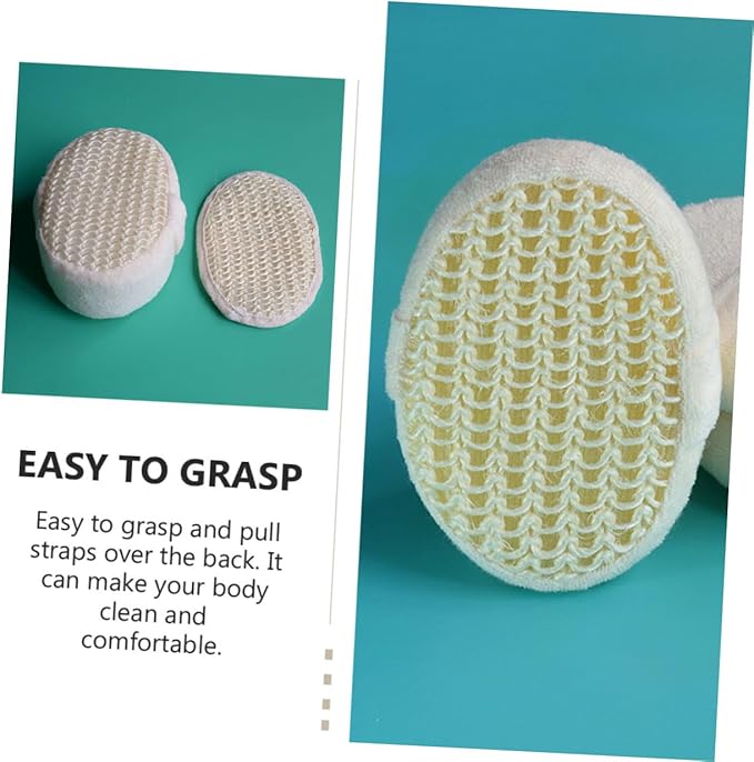 Vaguelly 4-Piece Back Scrubber Set Adjustable Bath Strap Glove Sponge for Shower for Relaxation and Exfoliation