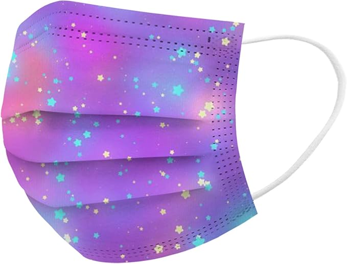 50Pcs Kids Face Mask Childrens 3 Ply Non-Woven Protective Breathable Kids Face Mask for Boys Girls Outdoor School