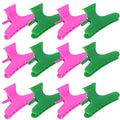 Hair Clips for Styling Sectioning 12 Pack Green Hot Pink Butterfly Clamps Hair Claw Clips Pro Salon Hair Clips for Styling, Sectioning, Cutting and Coloring