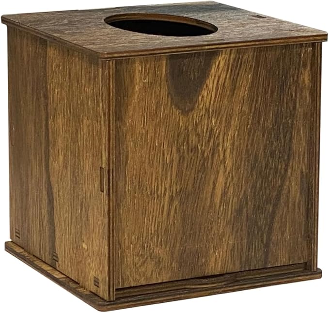 6 Pack Square Tissue Box Cover (6 x 6 x 6 inches) Rustic Wood Tissue Box Holder with Slidingout Bottom Wooden Tissue Box Cover Cube for Tabletop Stands Bathroom Bedroom Dinner Table
