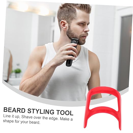 2Pcs Beard Styling Ruler Compact Goatee Outline Tool for Precision Shaping Durable Plastic Beard Template for Travel and Grooming