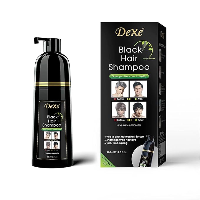 Black Hair Dye Shampoo Permanent YIZHONG Hair Color For 100% Gray Coverage Women Men 3 In1 Easy Comb Dyeing Instincts Hair Color 3 In 1 (Natural Black)