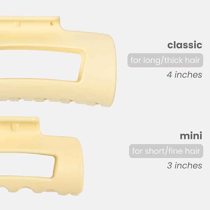 The Original Mello Hair Claw Clip Squishy Claw Clip Made in Korea Patent Pending 30021976 (Yellow, Medium)