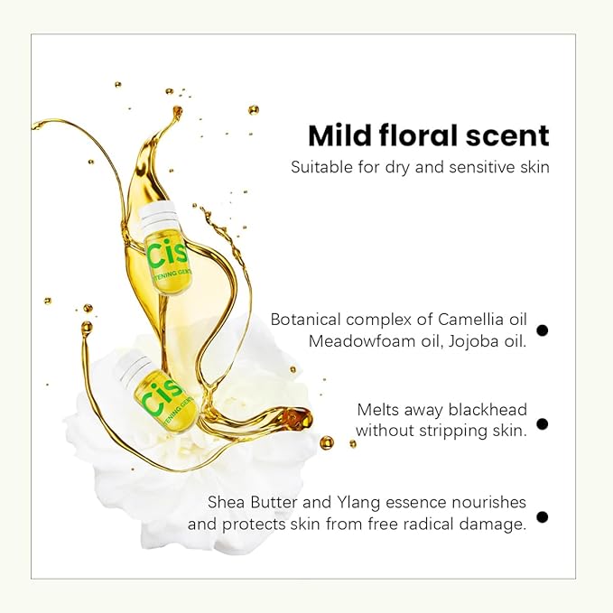 Natural Cleansing Oil – mini portable makeup remover oil, Nourishing and Gentle for Sensitive Skin and All Skin Types, Travel-Friendly, 2ml x 20 Capsules