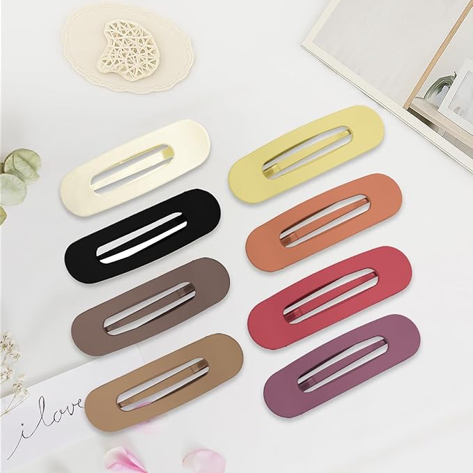 8PCS Flat Hair Claws Matte Non-Slip Clips for Women, Strong Hold Hair Accessories for All Hair Types, Daily Wedding Party Date Beach Use (Style6(Flat))
