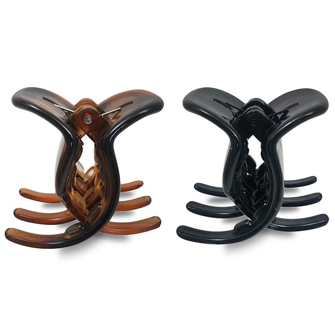 Scunci No-Slip Grip Chunky Jaw Clips All-Day Hold, 2-Pieces per Pack (2-Pack)