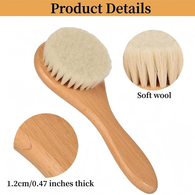 Chicken Feather Brush,Extra Soft wool Pet Brush with Wood Handle,suitable for Dog Chicken Cat Hamsters Guinea Pigs Rabbits and Small Animal Grooming and Bath Care