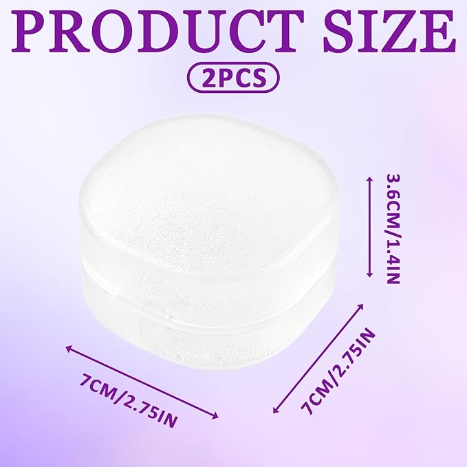 2 Pcs Portable Cotton Round Holder, Plastic Lightweight Cotton Round Dispenser, Small White Transparent Cottons Pads Holder for Makeup Remover Cottons Balls Powder Puff Floss Balls Beads Small Items