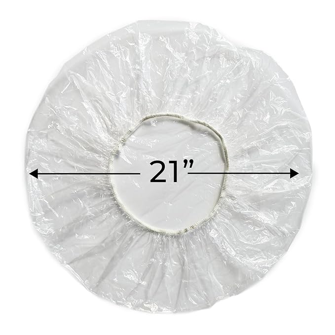Disposable Processing Caps 21 Inch - 100 Count Bulk Pack - Clear Plastic Hair Treatment Caps for Coloring, Conditioning, Hot Oil - Salon & Home Use