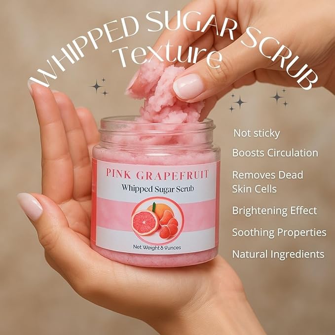 Nature Skin Shop Cotton Candy Whipped Sugar Scrub, Fun Skincare Gift