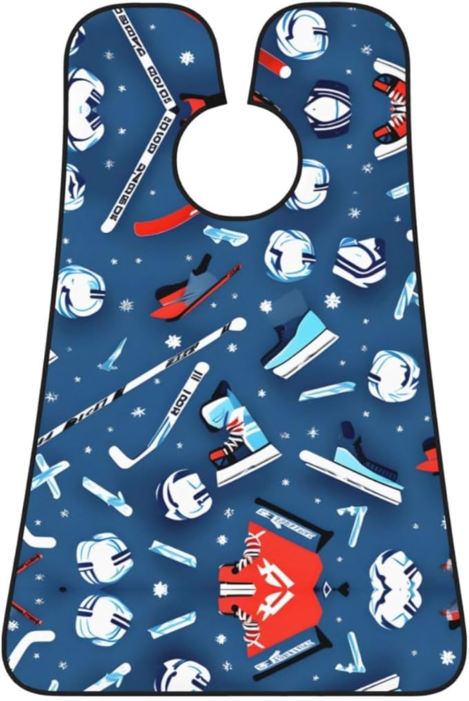 Ice Hockey Print Print Beard Bib Shaving Apron, Beard Hair Trimming Cape Gift For Dad