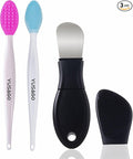 Face Washing Brushes,Blackhead Removal Tools,3Pcs Pore Cleaning Brush, Skin Scrubber Face Spatula,Double-Headed Blackhead Extractor Pimple Extractor,Face Scraper for Deep Cleansing (Black)