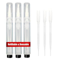 3-Pack 6ml Real Refillable Cuticle Oil Pens, Nail Oil Pen Empty, Fillable Oil Applicator, Reusable Transparent Cosmetic Container