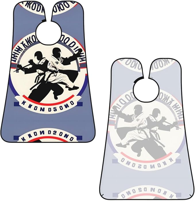 Taekwondo Design Print Beard Bib Apron For Men, Beard Hair Catcher For Men Shaving Trimming,Beard Cape Cloth
