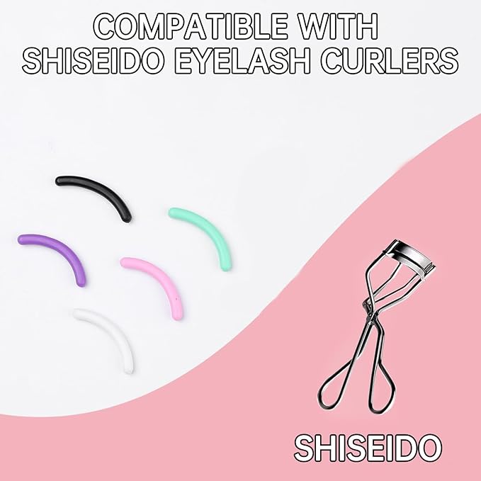 48 PCS Eyelash Curler Refill Pads Compatible with Shiseido Eye Lash and Cosmetic Accessory, Silicone Soft Rubber Curler for Universal Eyelash Curler, Colorful