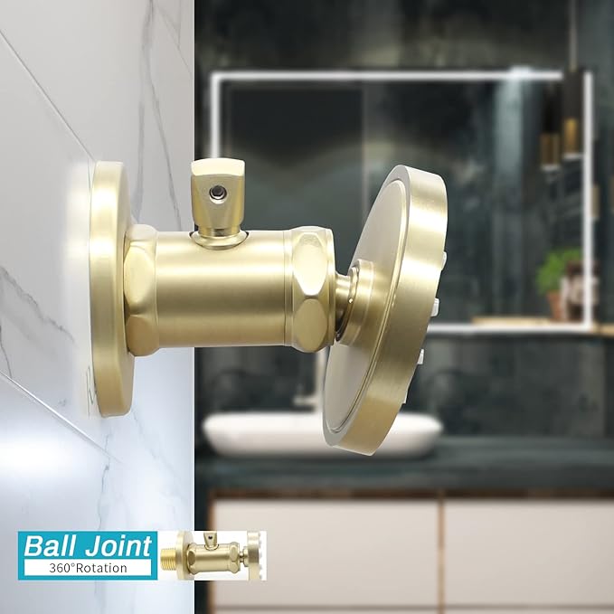 Solid Brass Shower Body Jets with Adjustable Flow - Round Massage Spa Shower Spray Jets for Concealed Wall Mounting, Brushed Gold
