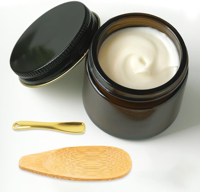 Multi-functional Applicators Set of 4 Pcs Natural Wooden Deodorant Cream Applicators and 1 Mini Cosmetic Spoon, Cream Spatulas Kit for Natural Deodorant, Cream, Facial Mud, Cosmetic Mask, Facial Clay