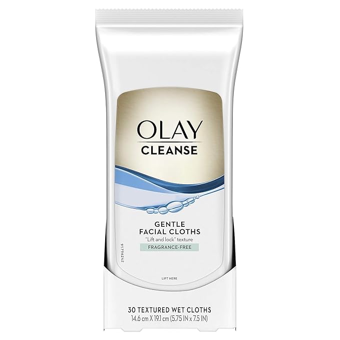 Olay Cleanse Gentle Facial Cloths,Fragrance Free,30 Count (Pack of 12)