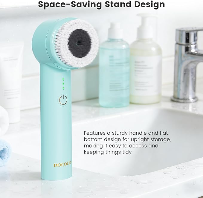 Facial Cleansing Brush with Dual Rotating, Electric Face Scrubber, 3 in 1 Facial Brush Skin Cleansing for Deep Cleansing, 3 Speeds, Waterproof Face Cleanser Brush for Men Women, Soft Exfoliator