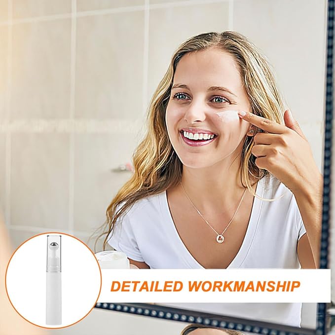 Eye Cream Container Roller Bottle, 2pcs 15ml Empty Roll On Bottles Travel Essential Oil Roller Bottles Refillable Cream Bottle Eye Cream Applicator Roller Cosmetic Dispenser for Women