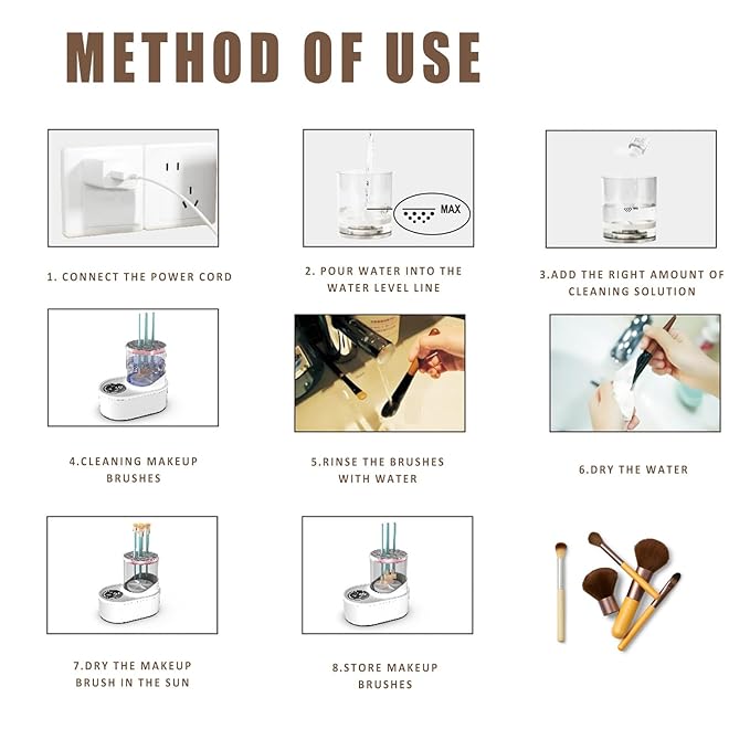 3 IN 1 Electric Makeup Brush Cleaner, Electric Cleaning and Quick Drying Makeup Brushes for Lazy Families, Automatic Makeup Brush Cleaning Tool with Drying Function for Makeup Brushes