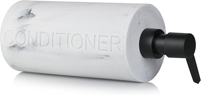 Conditioner Dispenser Luxurious Refillable Pump Bottle with Embossed Text, Durable Construction for Bathroom and Kitchen