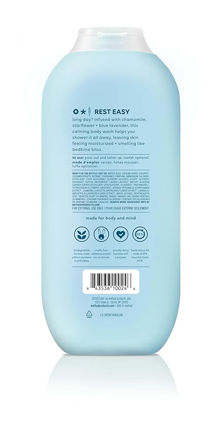 Method Body Wash, Wind Down, 18oz (Pack of 3)