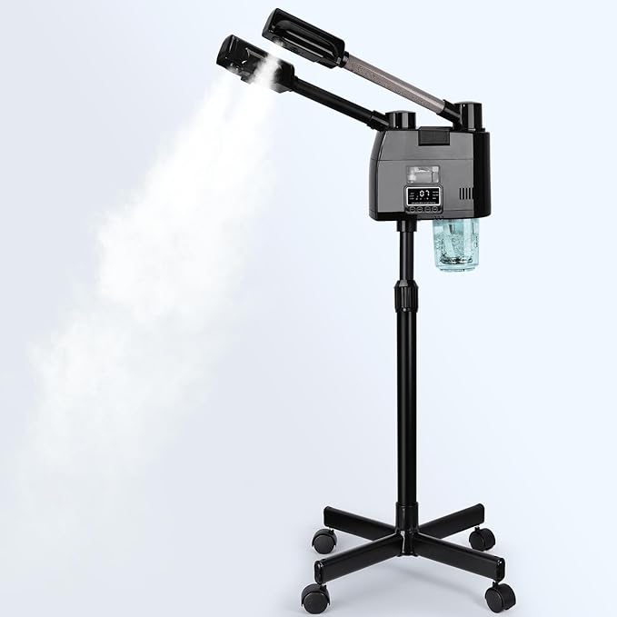 Professional Facial Steamer, 2 in 1 Facial Steamer, Esthetician Steamer with Hot&Cold Nozzle,Digital Face Steamer for Home Beauty Salon Spa