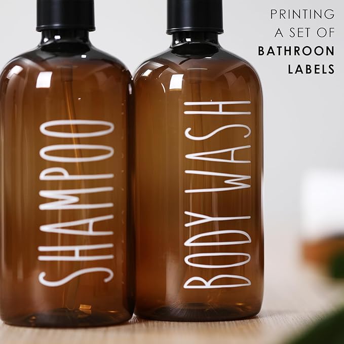 HOMCDALY Shampoo and Conditioner Dispenser Set of 3, 21oz Shower Soap Bottles with Pump, Refillable Shampoo Conditioner Body Wash Dispenser, Empty Bathroom Shower Shampoo Bottles(P-Brown)