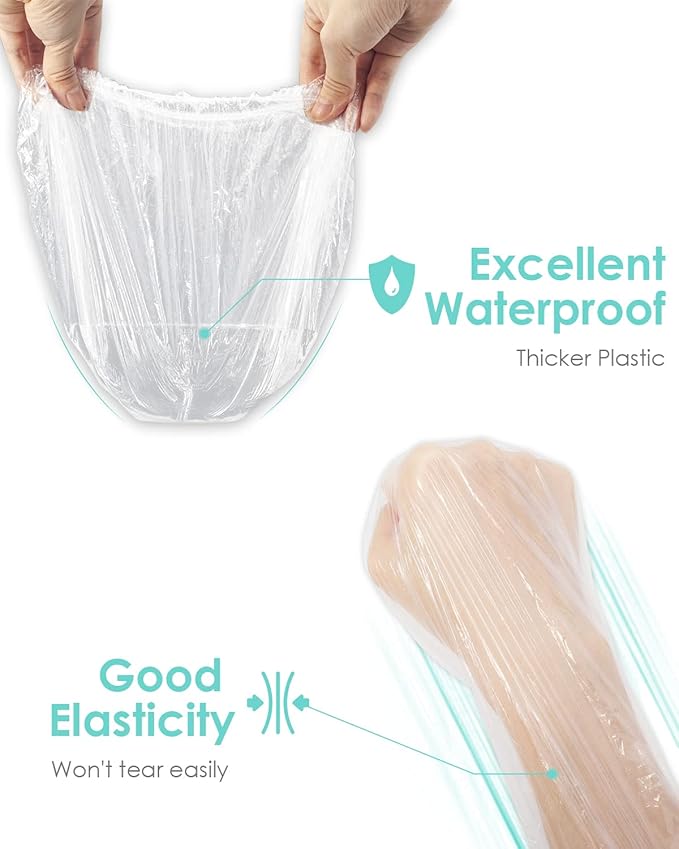 Auban Disposable Shower Caps, Plastic Clear Hair Cap