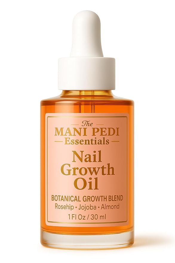 Natural Nail Growth Oil. Powerful Blend of Rosehip, Jojoba & Amond Oils. Promotes Stronger, Healthier Nails. Hydrates & Strengthens Cuticles for Faster Nail Growth - 1 Fl Oz