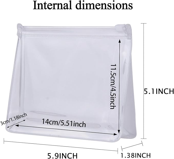 20 PCS Mini Clear Makeup Bag Small Clear Plastic Cosmetic Bags with Zipper Travel Toiletry Makeup Bag
