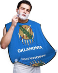 Oklahoma State Flag Print Beard Bib Apron For Men, Beard Hair Catcher For Men Shaving Trimming,Beard Cape Cloth