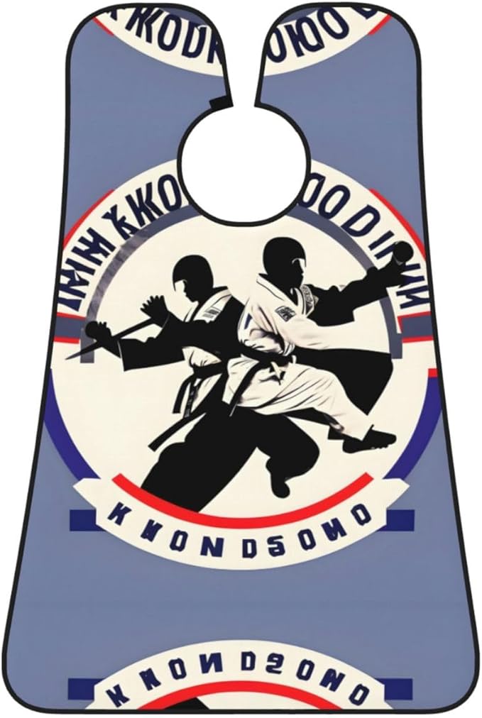 Taekwondo Design Print Beard Bib Apron For Men, Beard Hair Catcher For Men Shaving Trimming,Beard Cape Cloth