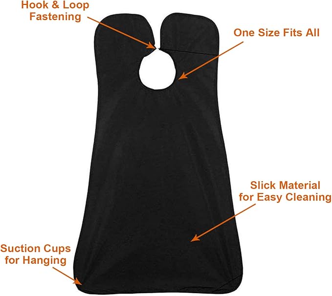 Beard Bib Beard Apron, Beard Gather，Shaving and Trimming, Non-Stick Grooming Cloth with 2 Suction Cups, Best Gifts for Men,Valentine's Day Gift