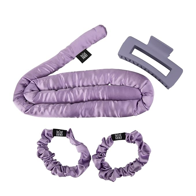 Heatless Hair Curler, Satin Hair Rollers for Heat less Curls Overnight, Premium Satin for No Heat Curls, Overnight Heatless Curling Rod to Sleep In, Silky Curlers with Clip and Scrunchies