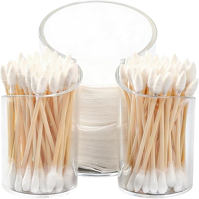 Cotton Pad Holder for Bathroom, cotton round holders Cups Dental Floss Dispenser, Vanity Makeup Organizer Storage Organizer for Cotton Pad QTips Paper Cup Floss