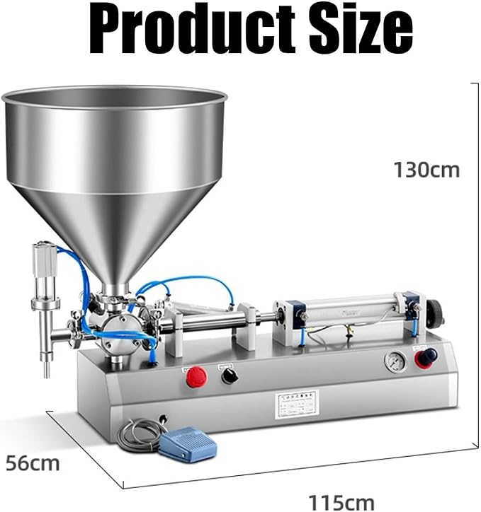 Adjustable Paste Filling Machine for Cream, Cosmetic, Perfume, Drink & Shampoo - 110V, Fills 150-1500ML, Ideal for Lip Gloss & Liquid Products