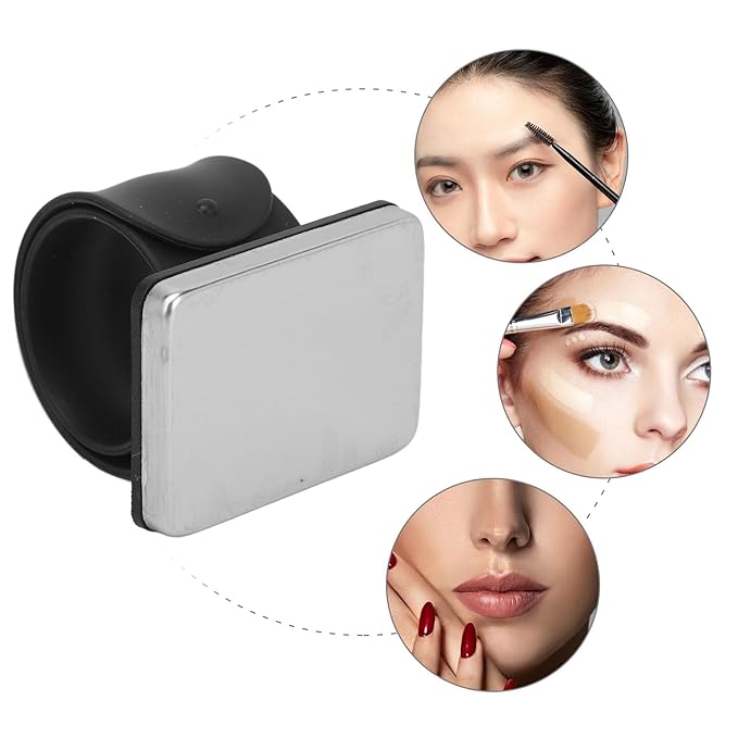 Makeup Mixing Palette Wrist Strap, Magnetic Makeup Mixing Palette Bracelet Silicone Cosmetic Applicator Wrist Strap Cosmetic Applicator Convenient Color Mixing for Nail Salon