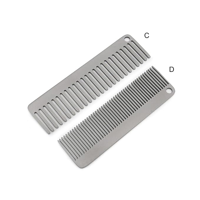Pure Titanium Hair Comb for Men and Women - Wide Tooth Comb for Curls, Anti-Static Brush with Satin Finish, Compact Pocket Grooming Brush for Travel and Daily Carry