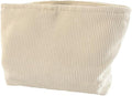 SxoSyo Cosmetic Bags for Women Makeup Bag Large Capacity Purse Travel Toiletries Zipper Storage Pouch Make up Brushes Organizer for Gifts (Corduroy, White)