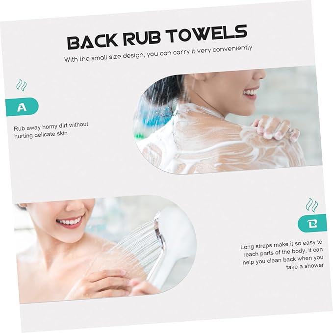 6 Pcs Back Rub Exfoliating Back Scrubbers Bath Towel Back-pulling Strip Back Scrubber Strap Exfoliating Bath Strap Exfoliating Bath Cloth Shower Scrubbing Towel Bathing Supplies