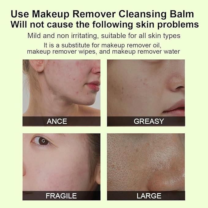 Makeup Cleaning Balm, Cleansing Balm Makeup Remover, Deep Cleaning, Makeup Cleansing Balm for Waterproof Eye Face Lip Makeup, Makeup Melting Cleansing Balm 100g