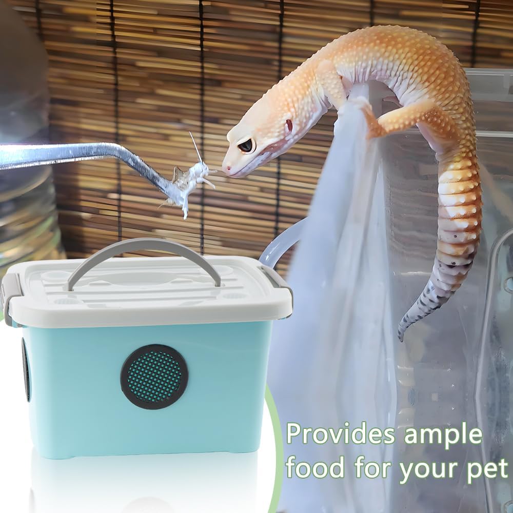 1 Pack Cricket Breeding Box Insect Keeper Reptile Feeding Box for Reptile Bearded Dragon Leopard Gecko Lizard Frog Snake